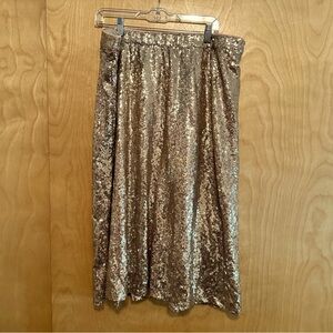 Rose Gold Sequin Midi Skirt